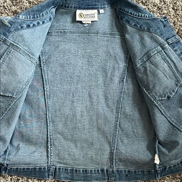 Like New! Christine Alexander Swarovski Embellished Horse Denim Jacket in Size S - Picture 16 of 16